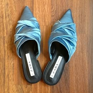 Zara Satin Slide Shoes